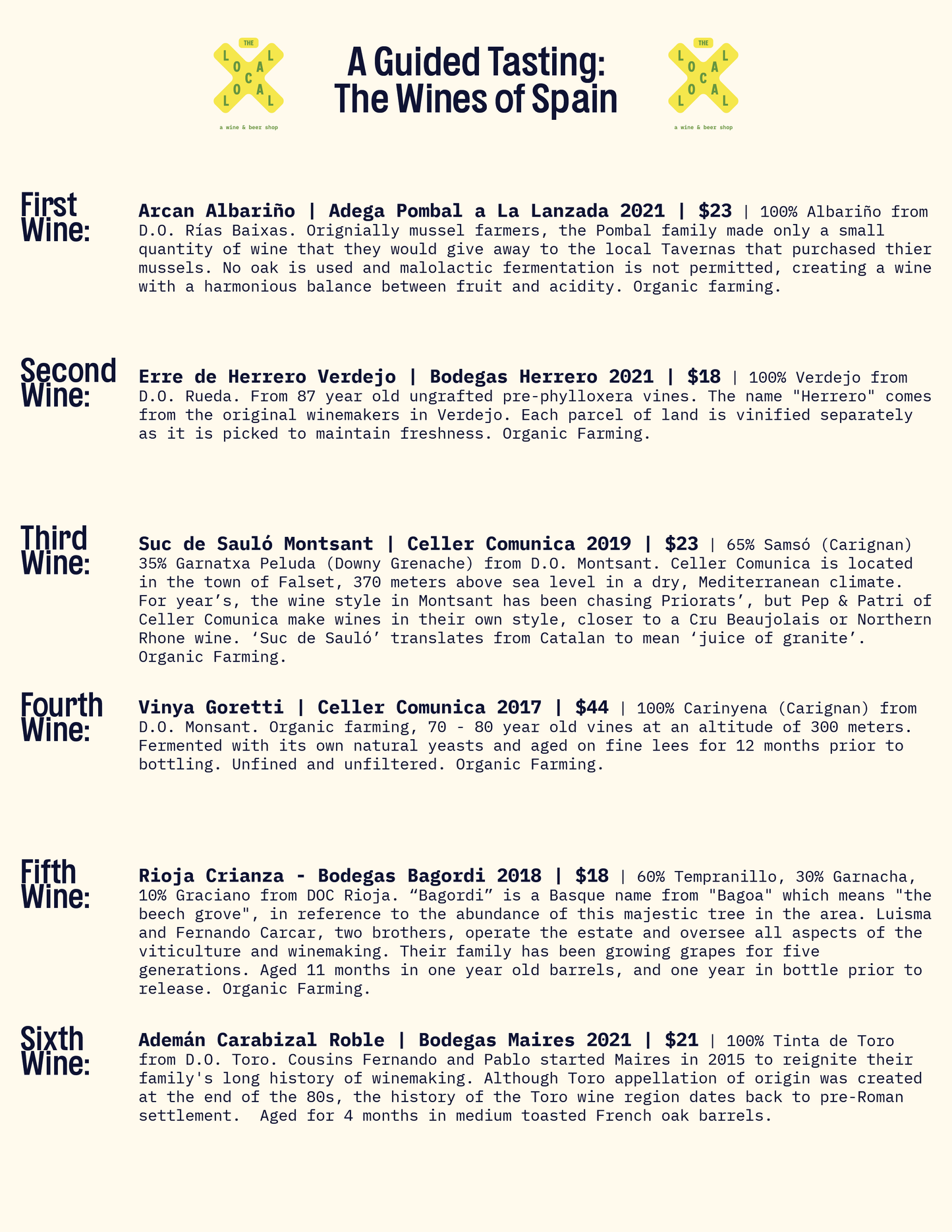 The Wines of Spain: Hosted By Chris Campbell - 6-7:30pm - 3/7/24