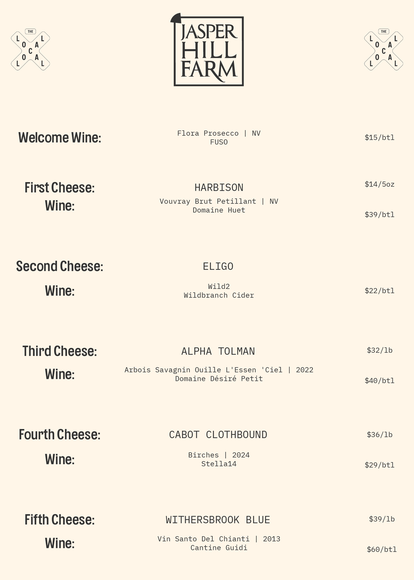 A Wine & Cheese Pairing Hosted By: Jasper Hill Farm & Master Sommelier David Keck - 6pm-7:30pm - 8/11/25