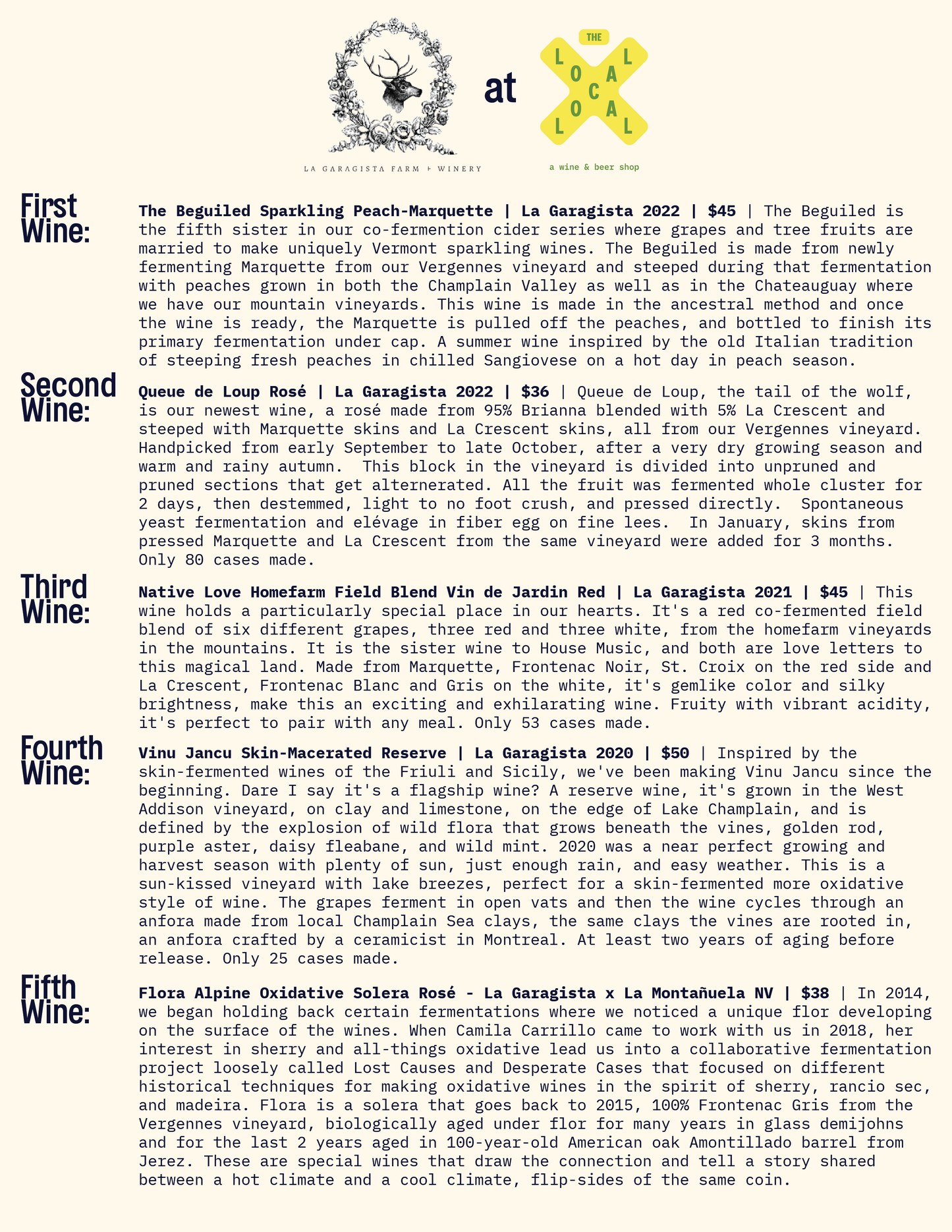 La Garagista x The Local - 5:30pm-7pm - 8/14/23