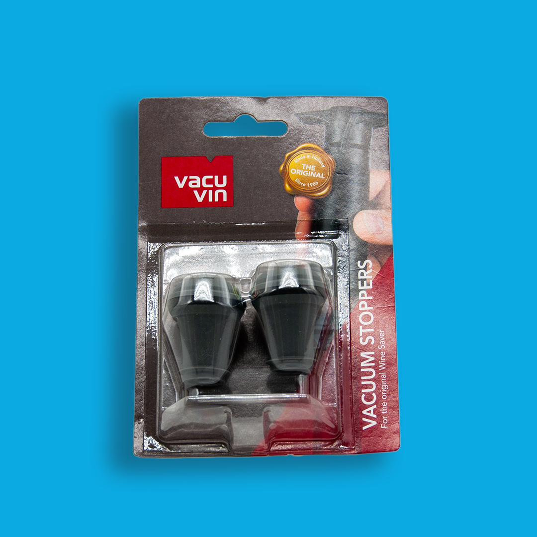 Vacu Vin Extra Wine Saver Stoppers, Grey - 2 count
