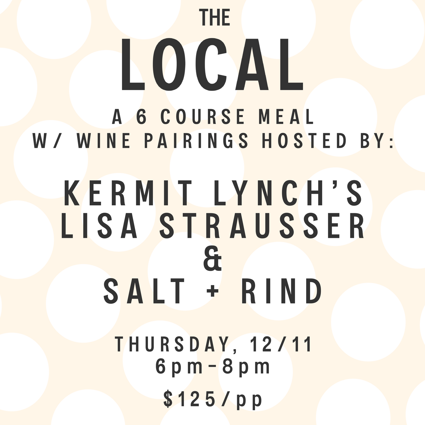 A Seafood Dinner w/ Sparking Wine Pairings: Hosted by Kermit Lynch's Lisa Strausser & Salt + Rind  - 6pm-8pm - 12/11/25
