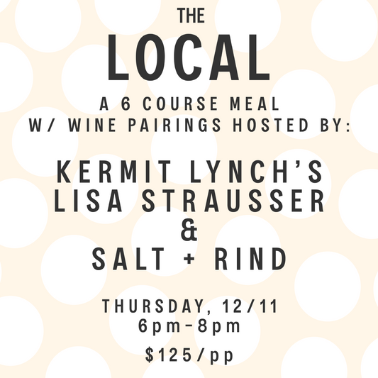 A Seafood Dinner w/ Sparking Wine Pairings: Hosted by Kermit Lynch's Lisa Strausser & Salt + Rind  - 6pm-8pm - 12/11/25