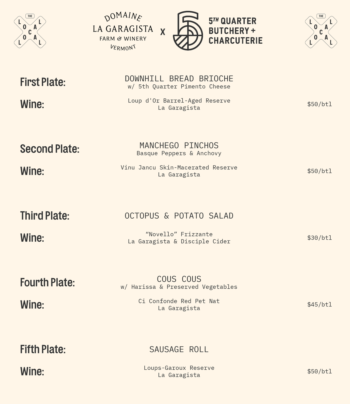 Selected Readings, Small Plates, & Wine Pairings Hosted By la garagista's Deirdre Heekin & Food From 5th Quarter's Josh Turka - 6pm-7:30pm - 11/13/25
