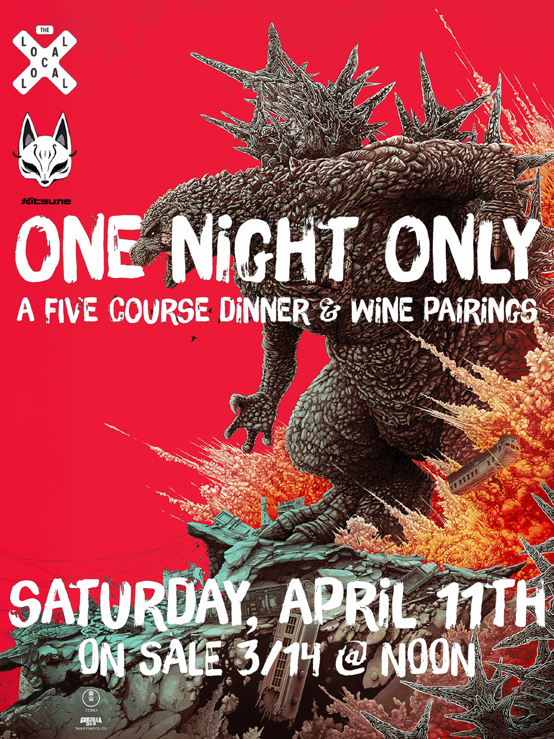 Japanese Dinner w/ Wine Pairings Hosted By Kitsune's Matt Hiebsch & Vermont Wine Merchant's Robert Boehme - 6pm-8pm - 4/11/26