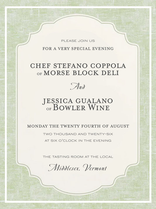 oh gosh, it's a bbq fancy feast! hosted by bowler wine & chef stefano coppola - 6pm-8pm - 8/24/26
