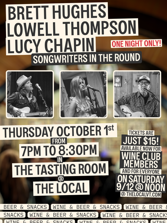 it's an actual concert featuring brett hughes, lowell thompson, & lucy chapin! - 7pm-8:30pm - 10/1/26