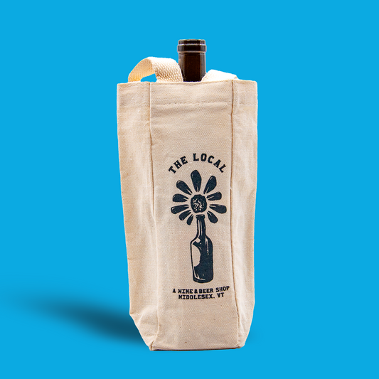 Flower & Bottle Single Wine Tote Bag