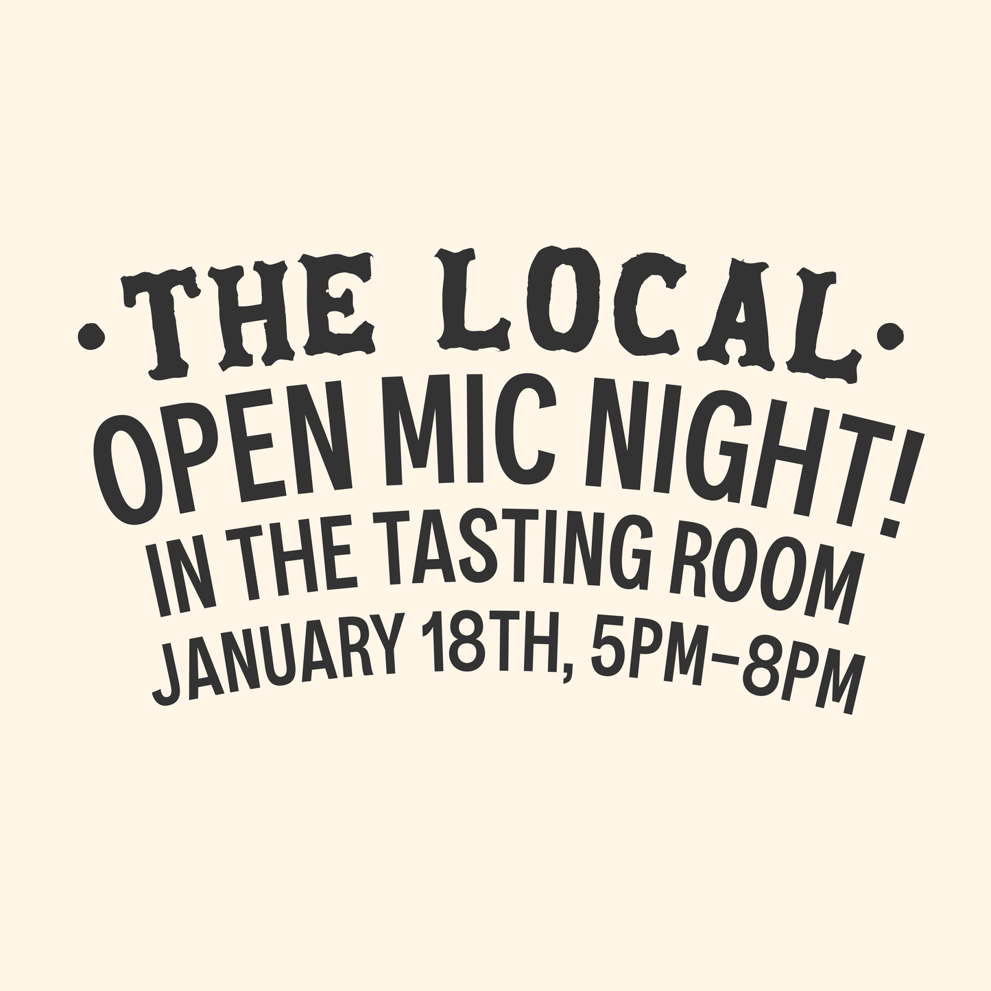 Open Mic Night - 5:00pm-8:00pm - 1/18/24